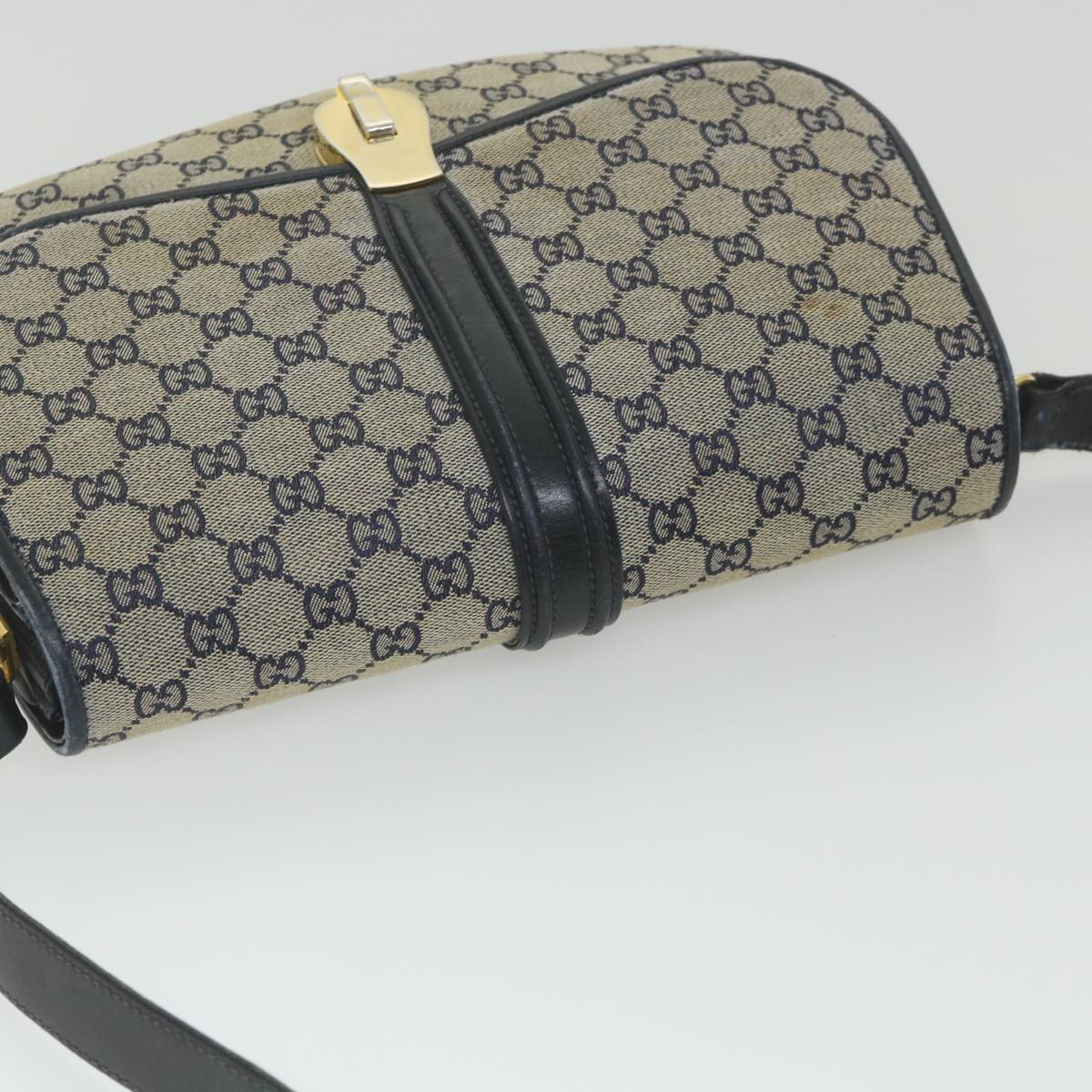 GUCCI GG Canvas Shoulder Bag Navy ep2274