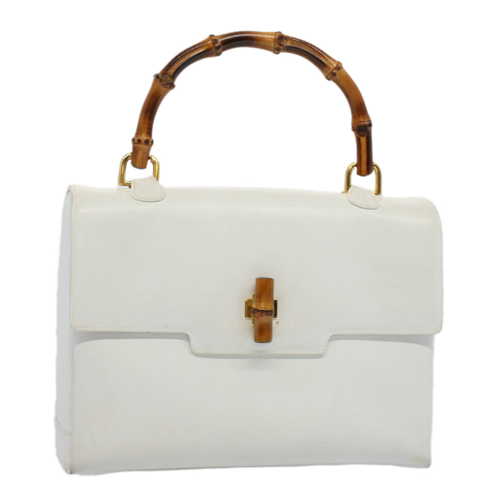 GUCCI Bamboo Hand Bag Leather White 26 000 0029 ep2281