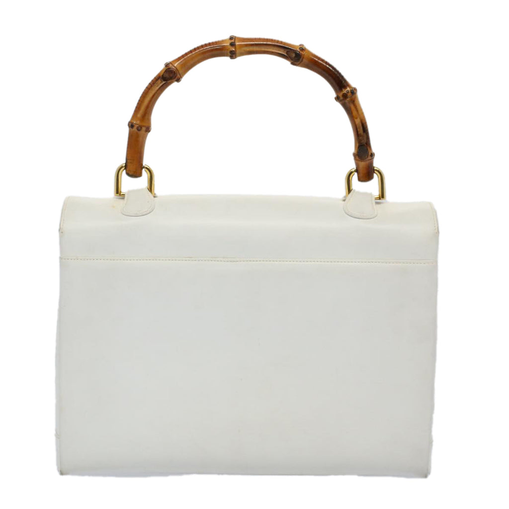 GUCCI Bamboo Hand Bag Leather White 26 000 0029 ep2281