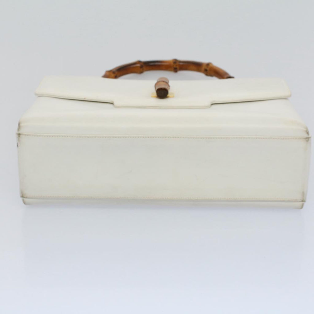 GUCCI Bamboo Hand Bag Leather White 26 000 0029 ep2281