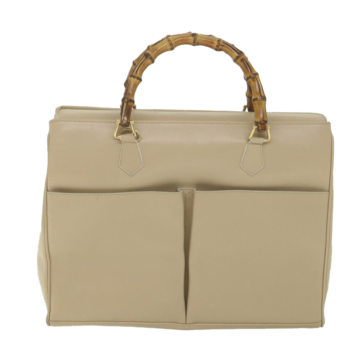 GUCCI Bamboo Hand Bag Leather 2way Beige 002 2855 0322 0 ep2294