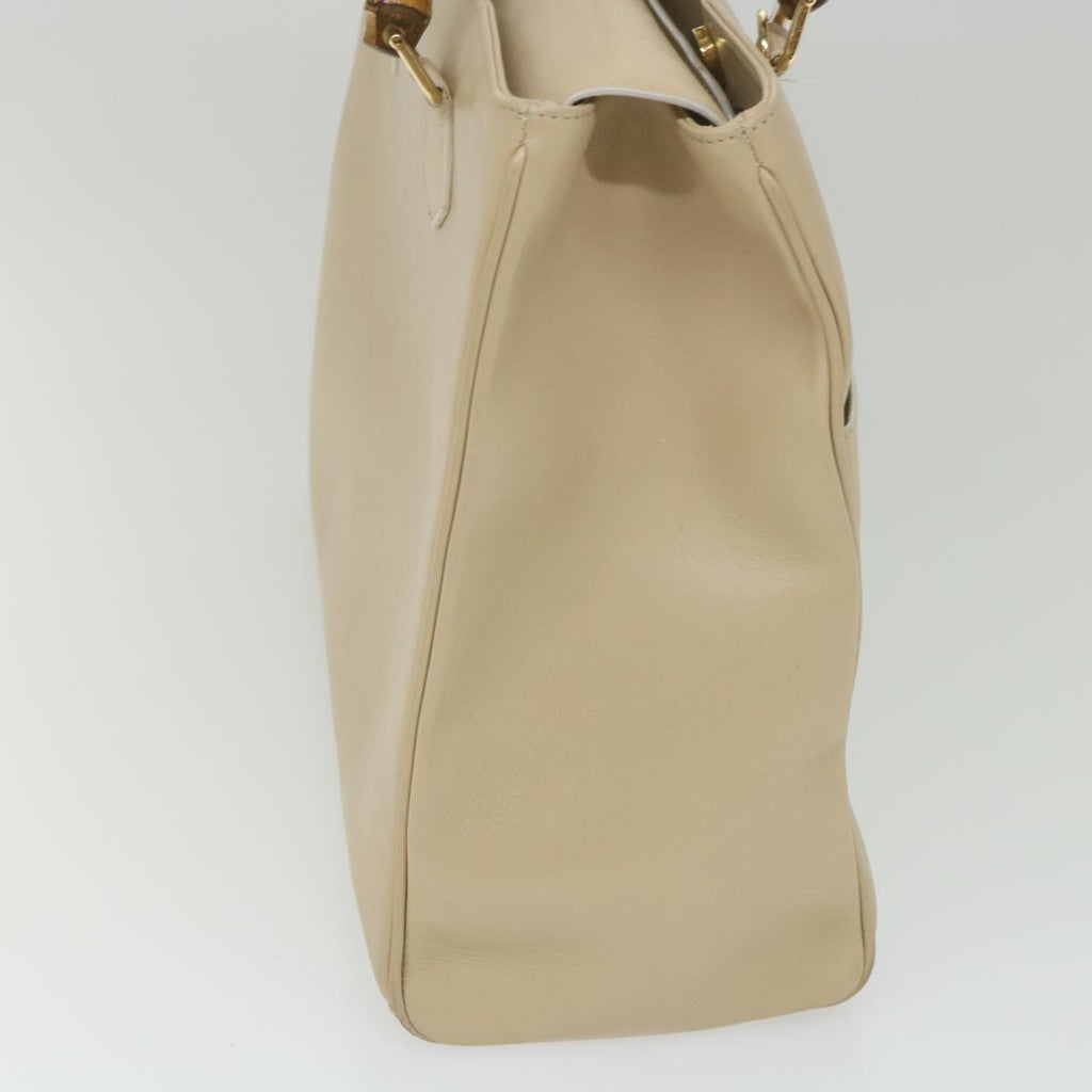 GUCCI Bamboo Hand Bag Leather 2way Beige 002 2855 0322 0 ep2294