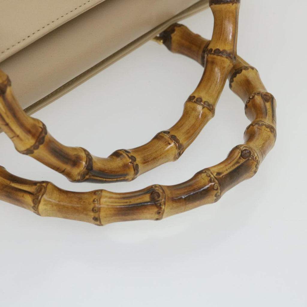 GUCCI Bamboo Hand Bag Leather 2way Beige 002 2855 0322 0 ep2294