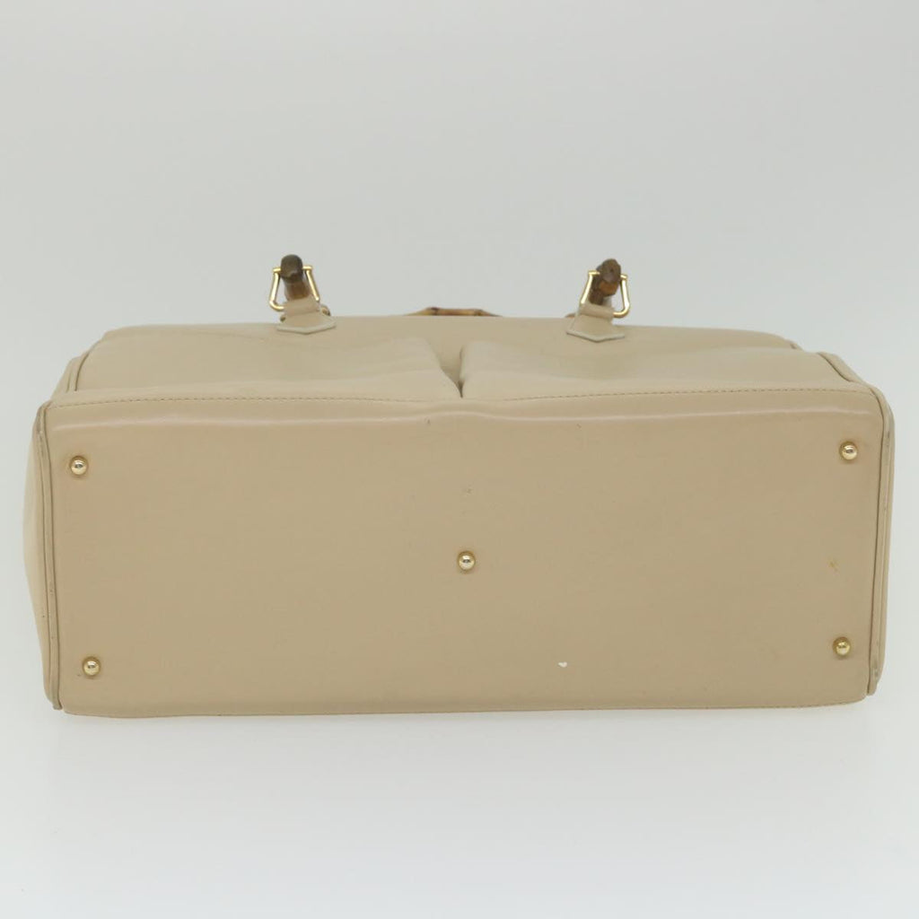 GUCCI Bamboo Hand Bag Leather 2way Beige 002 2855 0322 0 ep2294