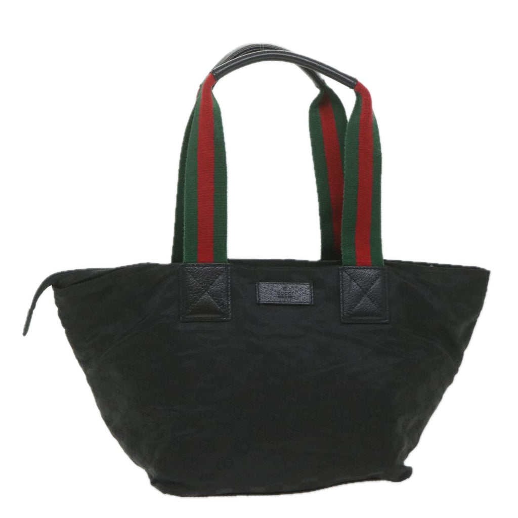 GUCCI GG Canvas Web Sherry Line Tote Bag Black Red Green 131230 ep2297