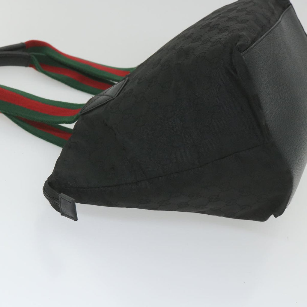 GUCCI GG Canvas Web Sherry Line Tote Bag Black Red Green 131230 ep2297