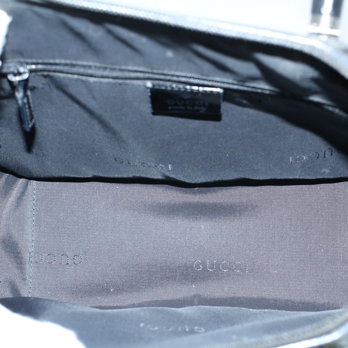GUCCI Bamboo Hand Bag Enamel Black 000 0828 3754 ep2302