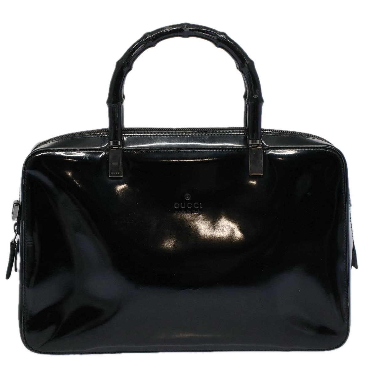 GUCCI Bamboo Hand Bag Enamel Black 000 0828 3754 ep2302