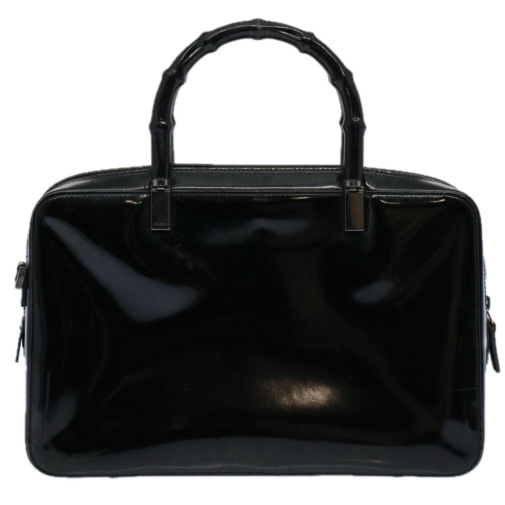 GUCCI Bamboo Hand Bag Enamel Black 000 0828 3754 ep2302