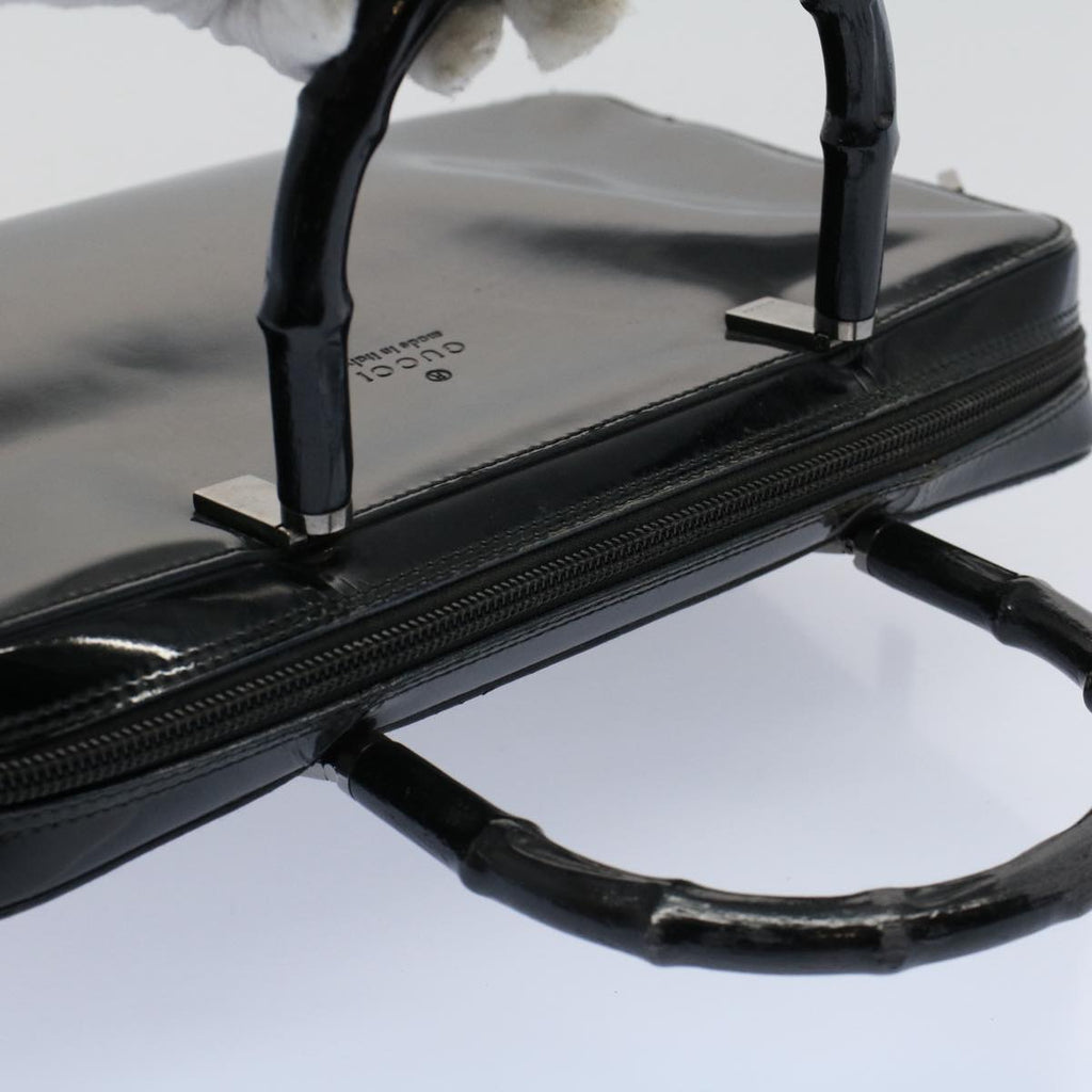 GUCCI Bamboo Hand Bag Enamel Black 000 0828 3754 ep2302