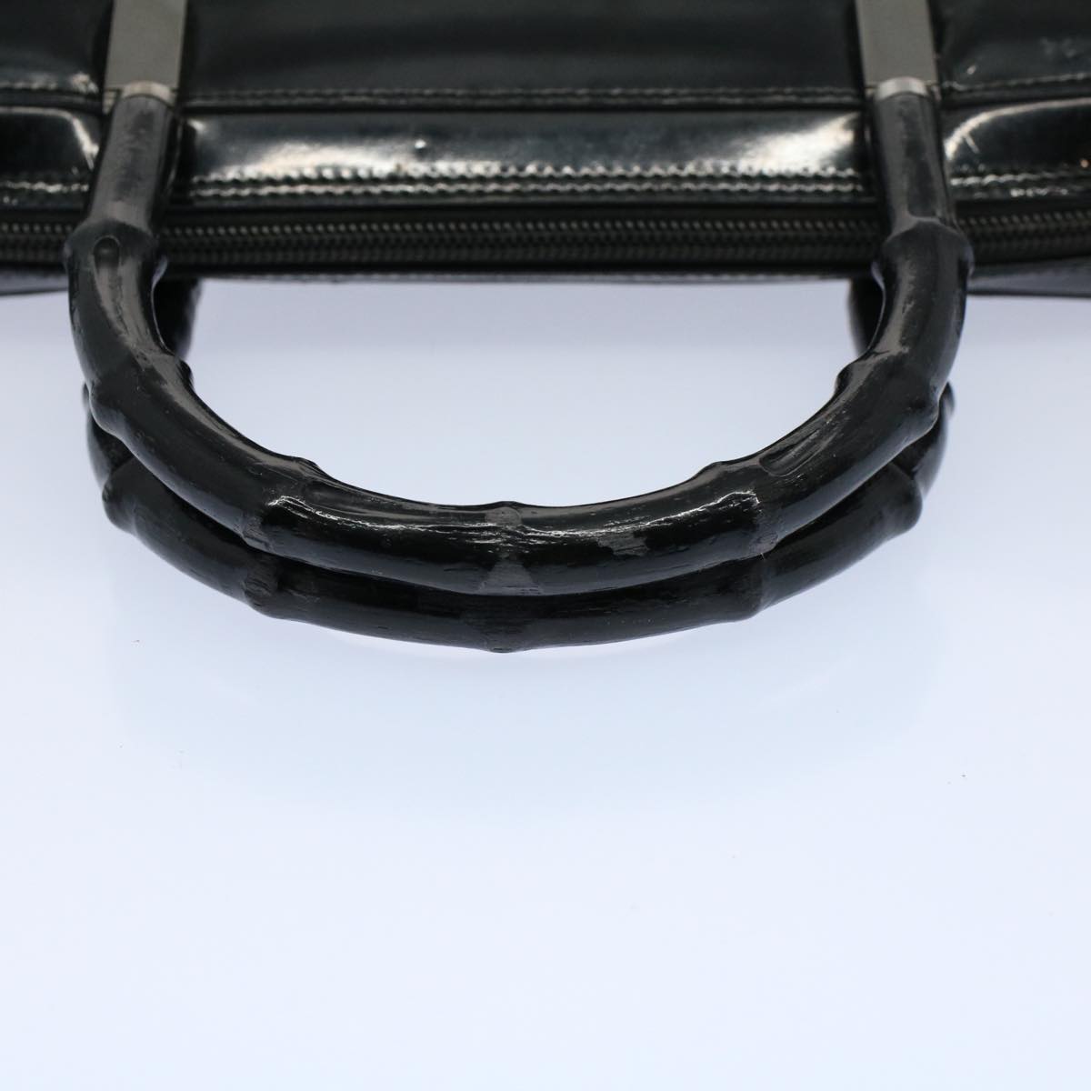 GUCCI Bamboo Hand Bag Enamel Black 000 0828 3754 ep2302