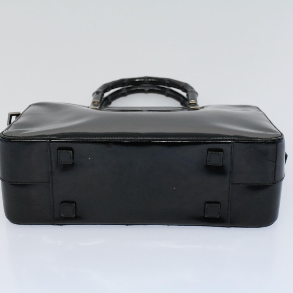 GUCCI Bamboo Hand Bag Enamel Black 000 0828 3754 ep2302
