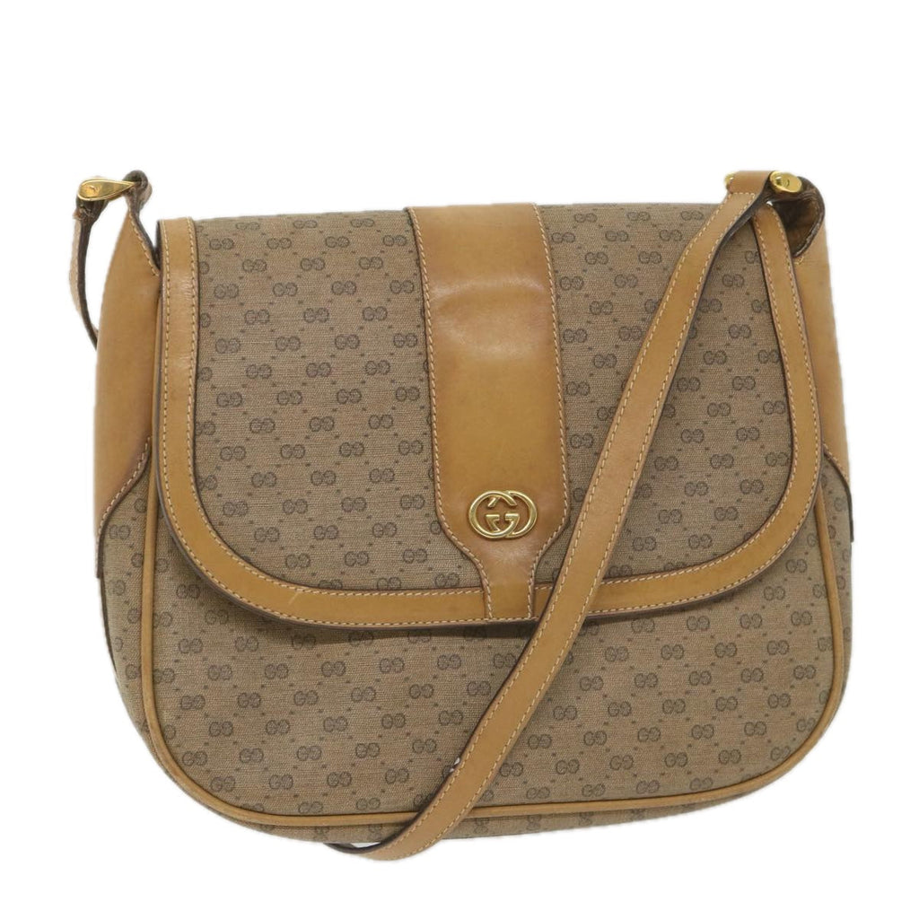 GUCCI Micro GG Supreme Shoulder Bag PVC Leather Beige ep2305
