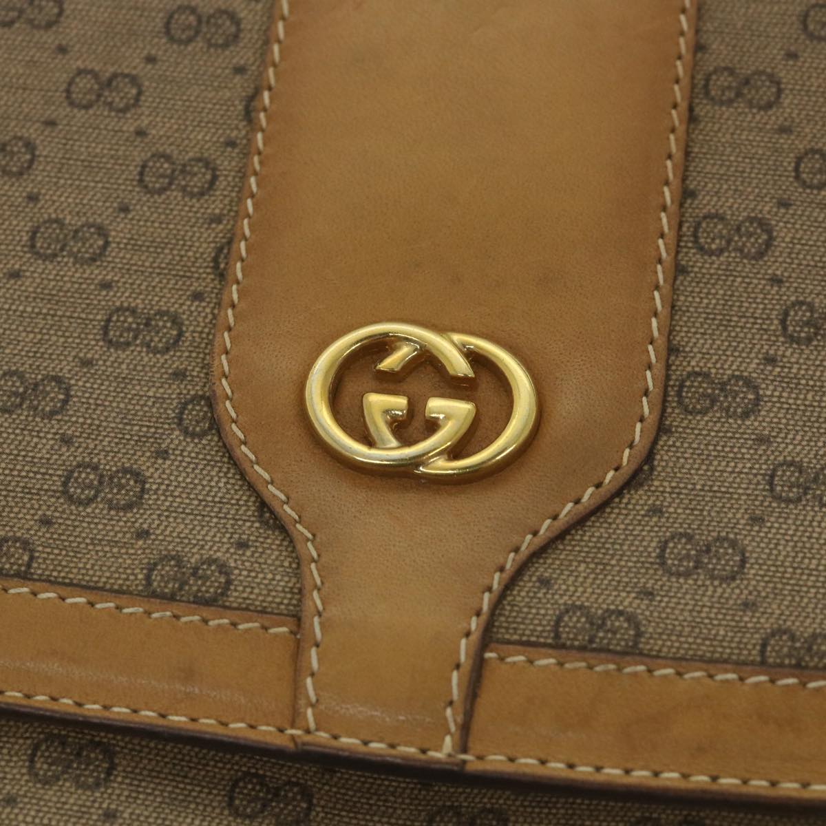 GUCCI Micro GG Supreme Shoulder Bag PVC Leather Beige ep2305