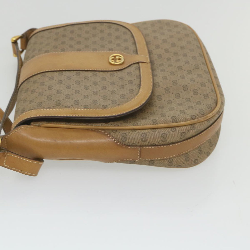 GUCCI Micro GG Supreme Shoulder Bag PVC Leather Beige ep2305