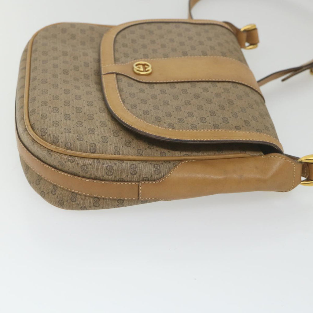 GUCCI Micro GG Supreme Shoulder Bag PVC Leather Beige ep2305
