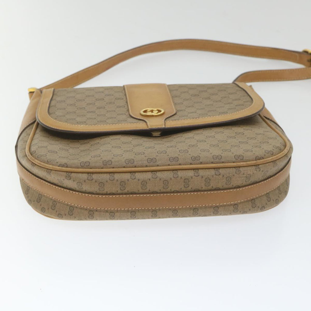 GUCCI Micro GG Supreme Shoulder Bag PVC Leather Beige ep2305