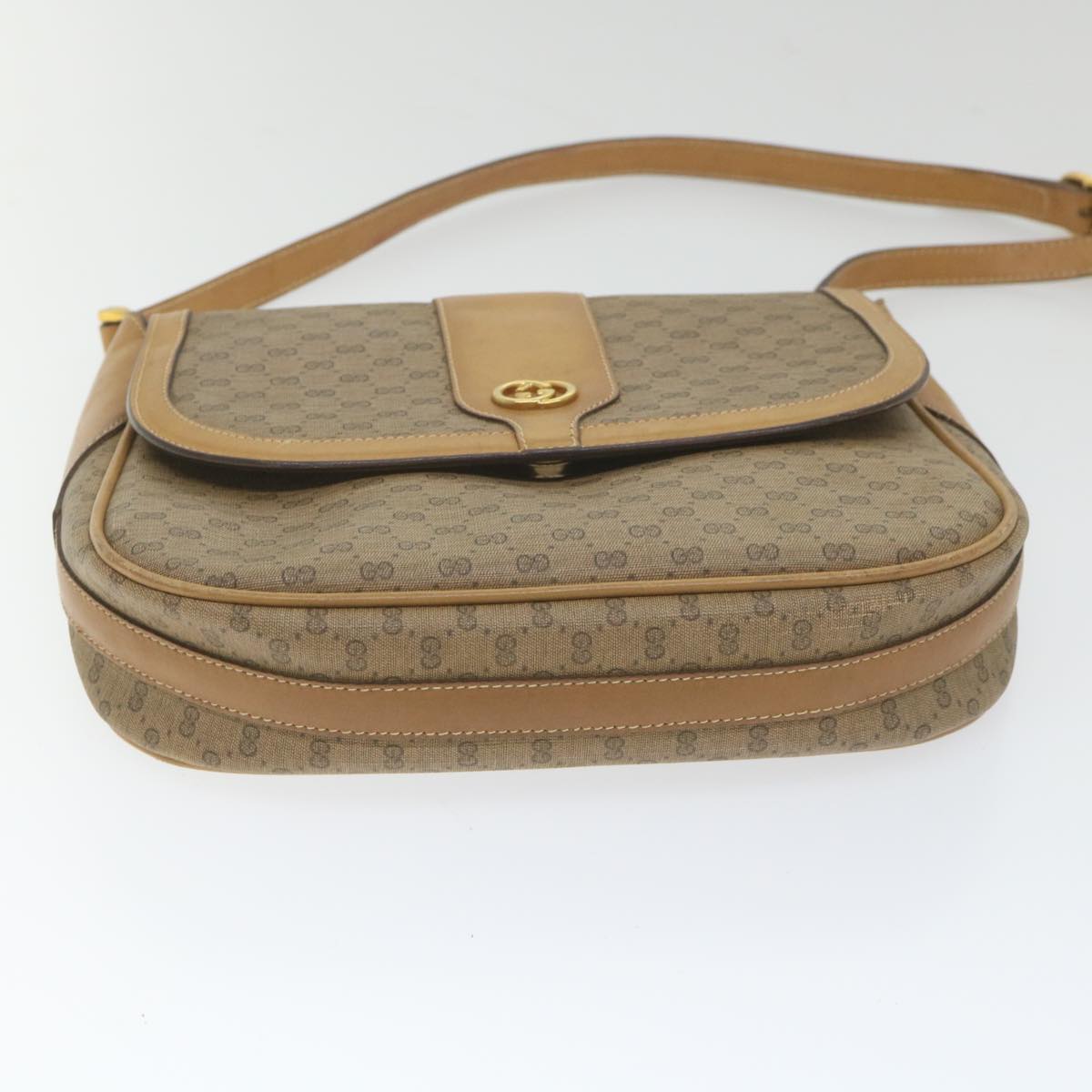 GUCCI Micro GG Supreme Shoulder Bag PVC Leather Beige ep2305