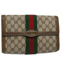 GUCCI GG Supreme Web Sherry Line Clutch Bag Beige Red 89 01 006 ep2311