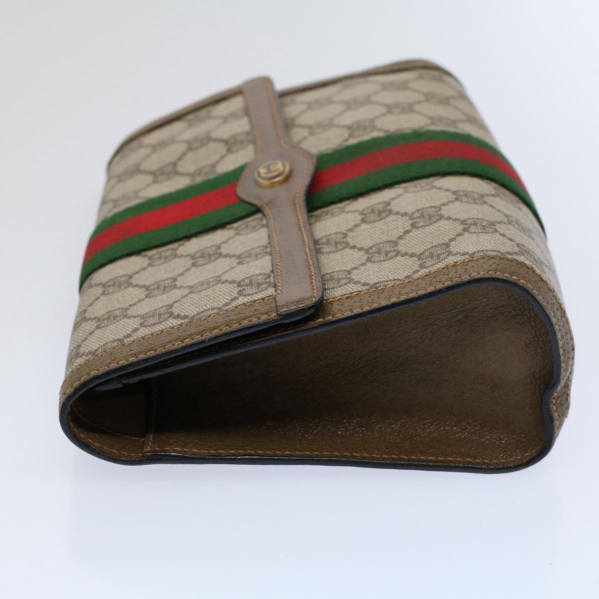GUCCI GG Supreme Web Sherry Line Clutch Bag Beige Red 89 01 006 ep2311
