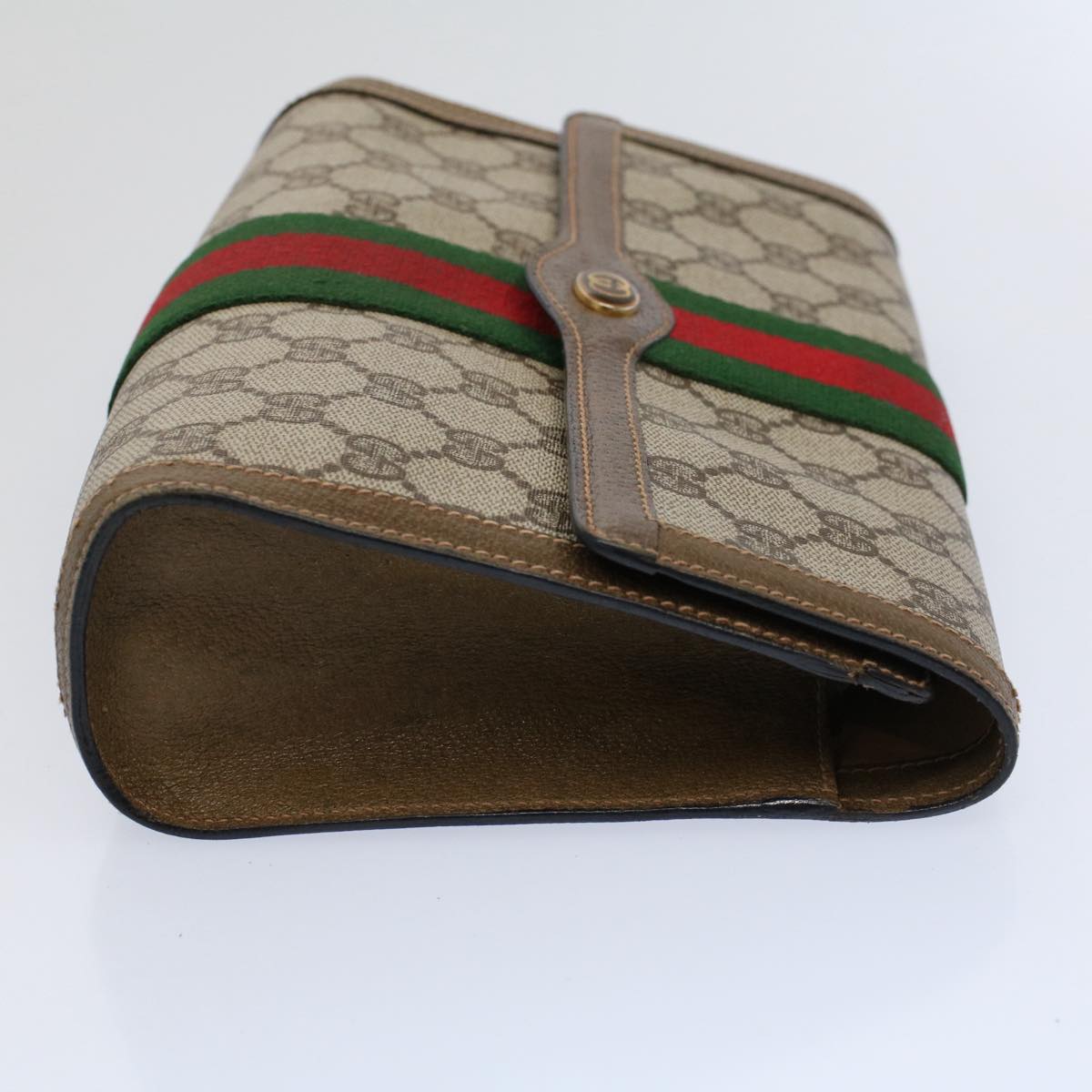 GUCCI GG Supreme Web Sherry Line Clutch Bag Beige Red 89 01 006 ep2311