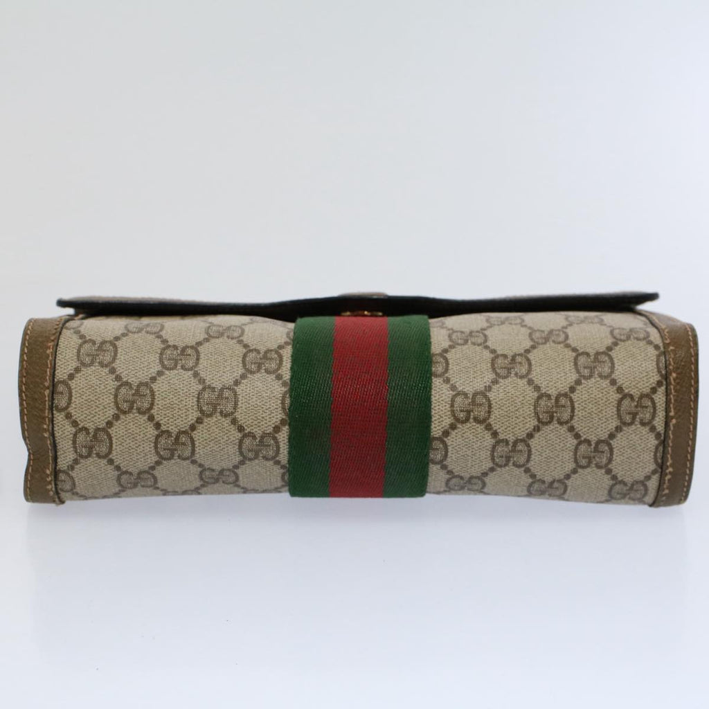 GUCCI GG Supreme Web Sherry Line Clutch Bag Beige Red 89 01 006 ep2311