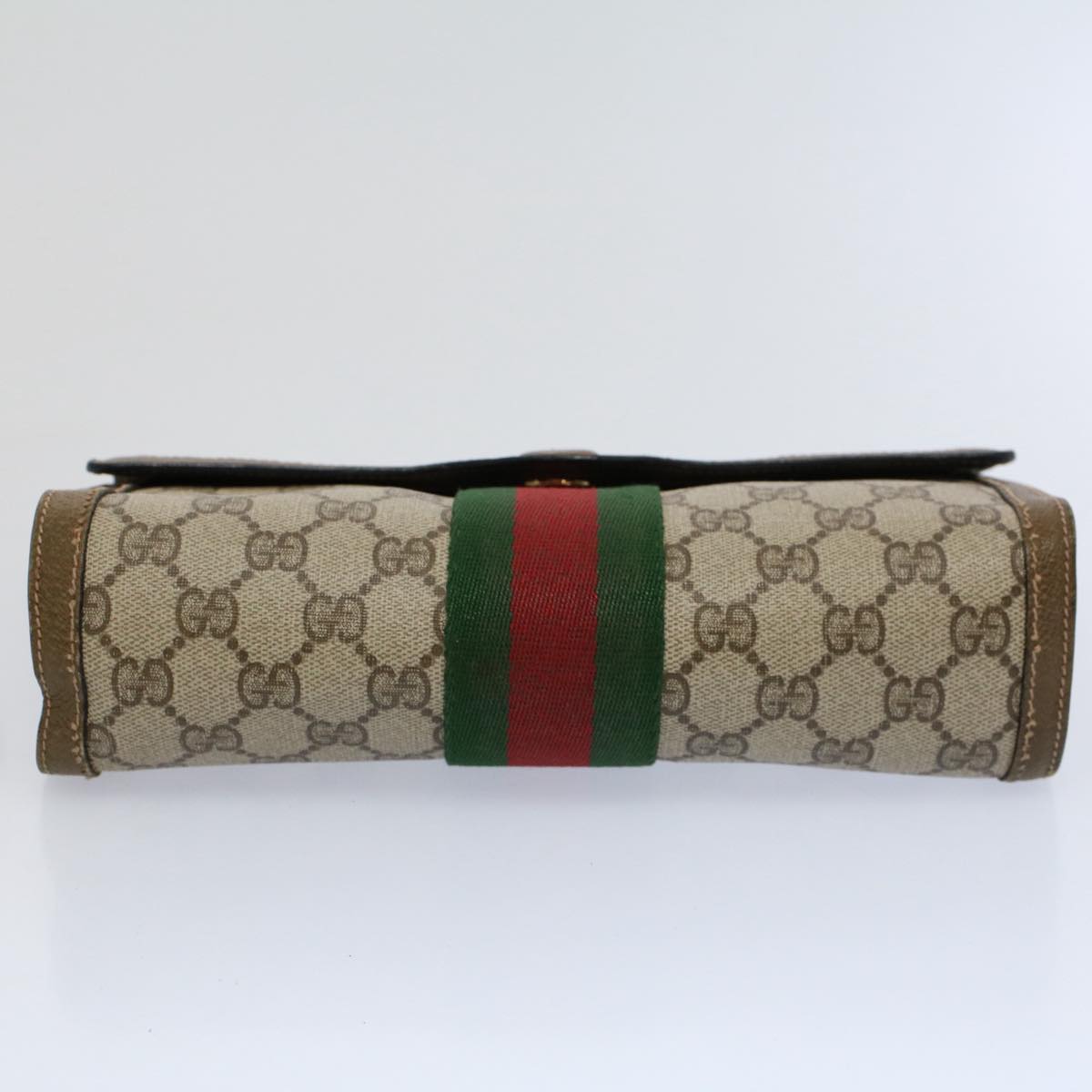 GUCCI GG Supreme Web Sherry Line Clutch Bag Beige Red 89 01 006 ep2311