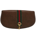 GUCCI Web Sherry Line Clutch Bag Leather Beige Red Green ep2312