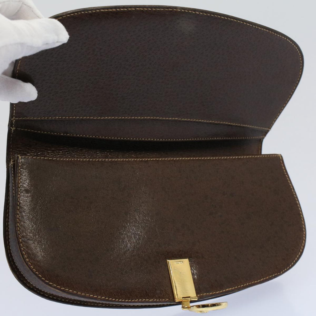 GUCCI Web Sherry Line Clutch Bag Leather Beige Red Green ep2312