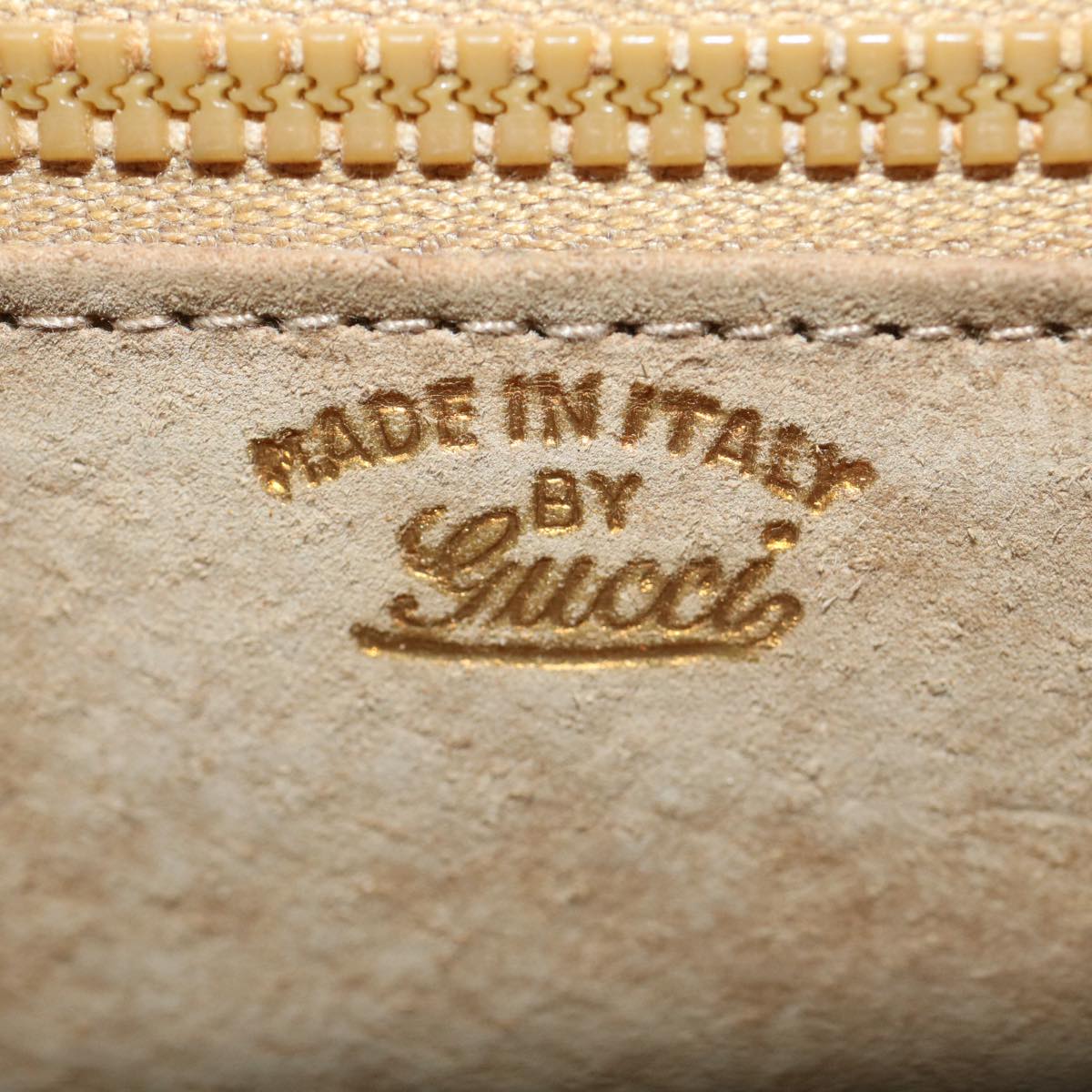 GUCCI Web Sherry Line Clutch Bag Leather Beige Red Green ep2312