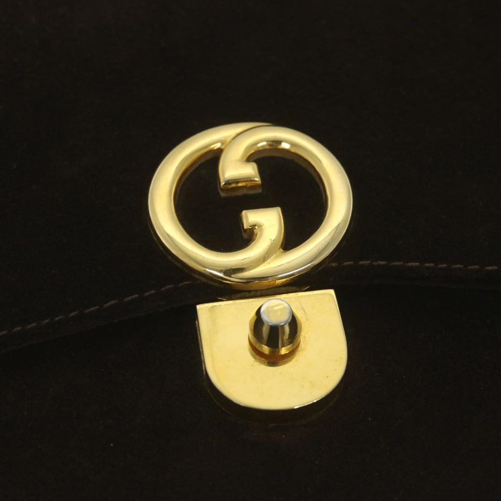 GUCCI Hand Bag Suede Brown ep2314