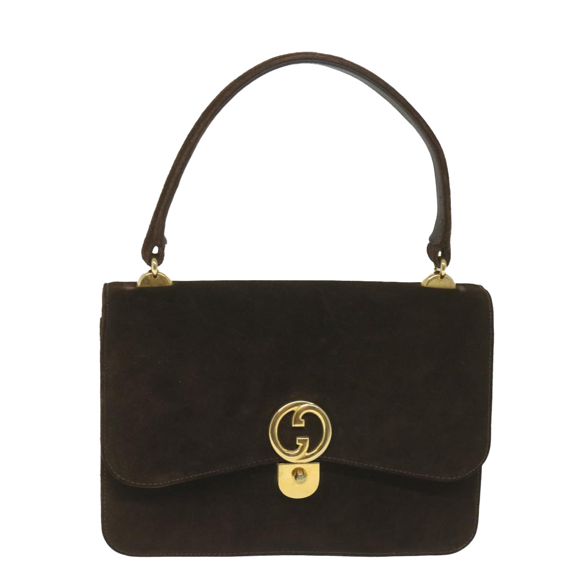 GUCCI Hand Bag Suede Brown ep2314