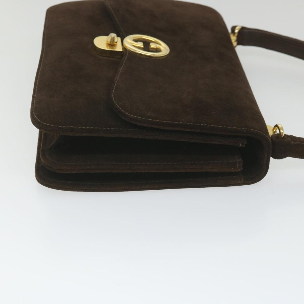 GUCCI Hand Bag Suede Brown ep2314