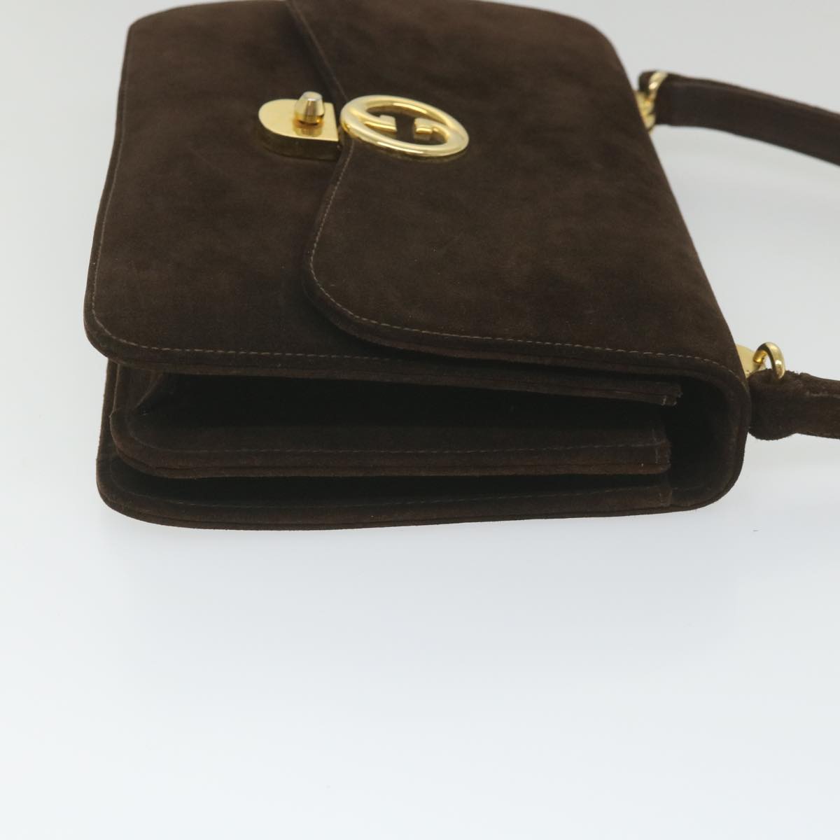 GUCCI Hand Bag Suede Brown ep2314