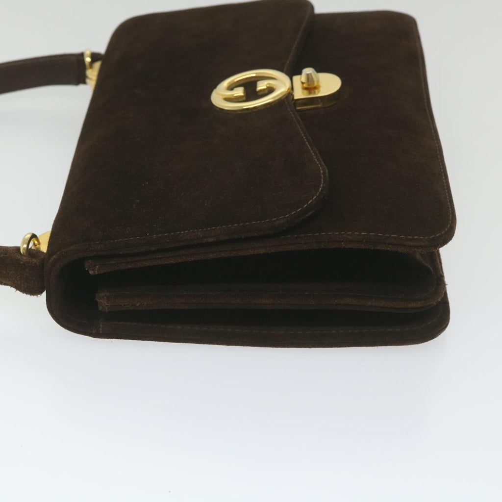 GUCCI Hand Bag Suede Brown ep2314