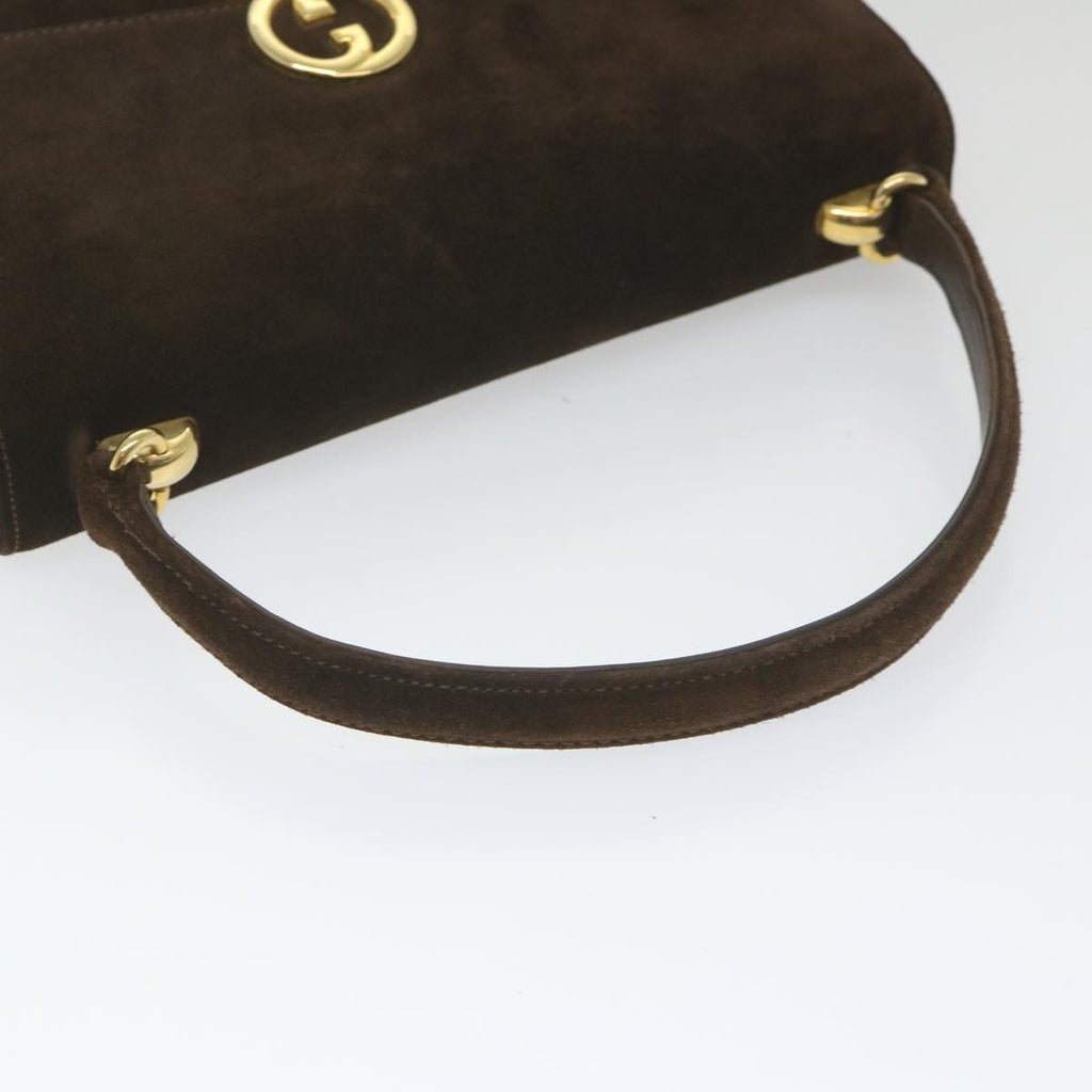 GUCCI Hand Bag Suede Brown ep2314