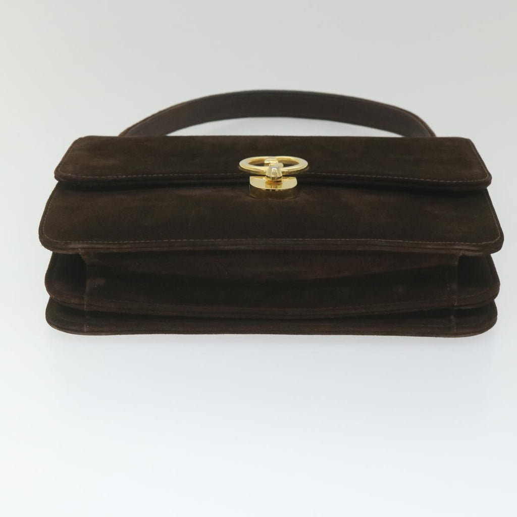 GUCCI Hand Bag Suede Brown ep2314