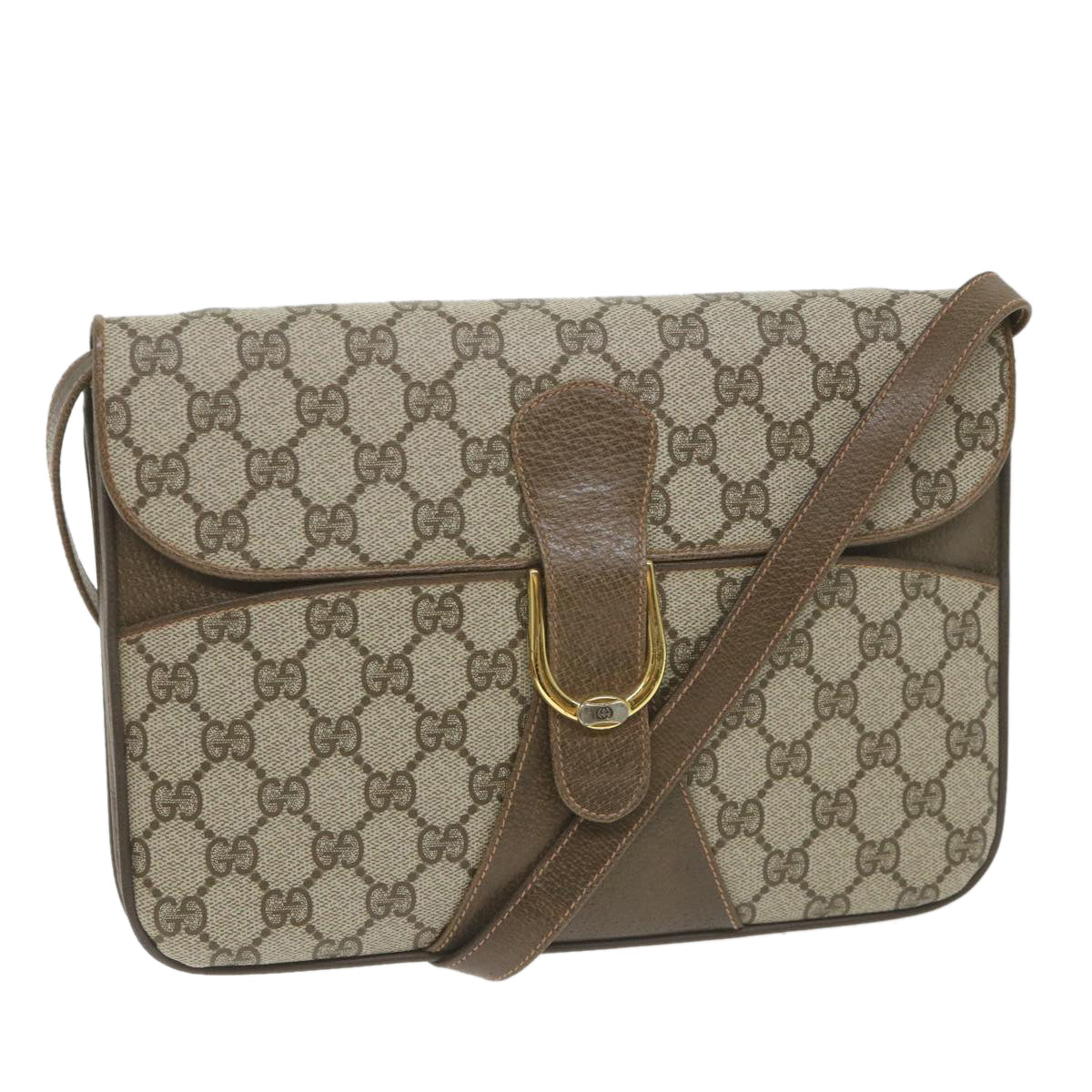 GUCCI GG Supreme Shoulder Bag PVC Leather Beige ep2315