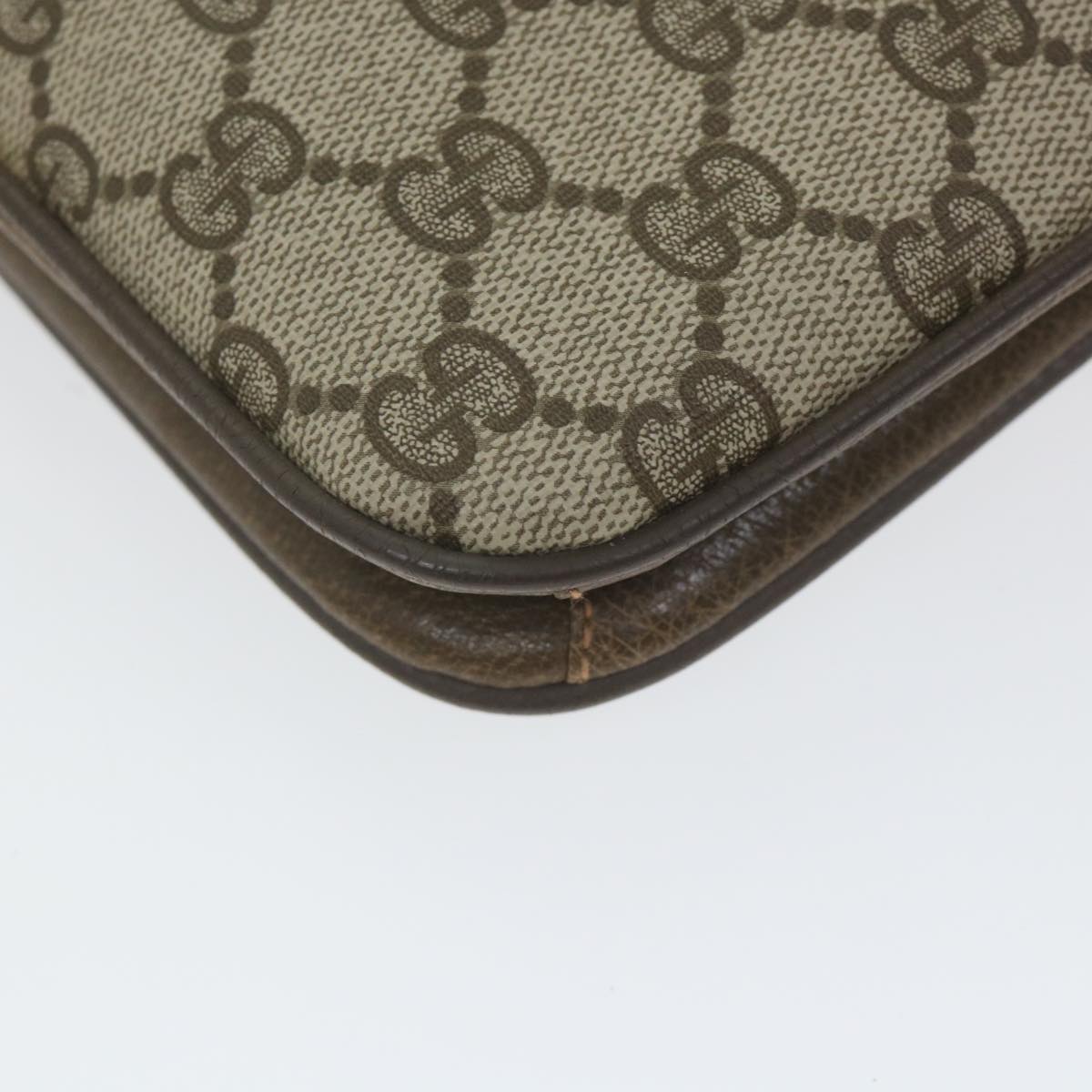 GUCCI GG Supreme Shoulder Bag PVC Leather Beige ep2315