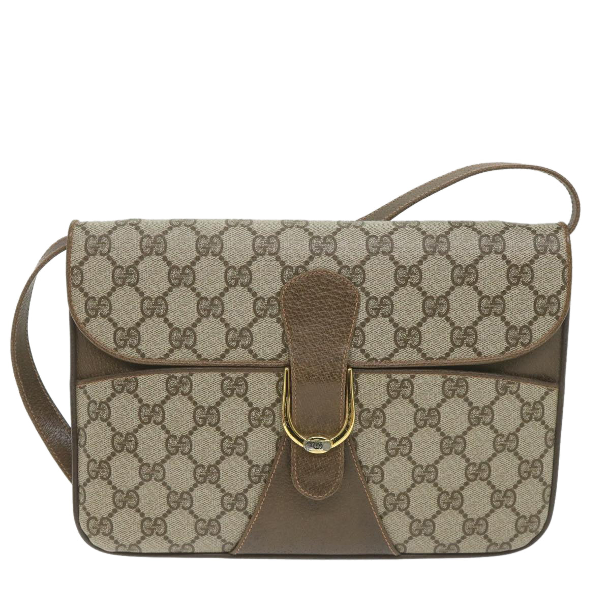 GUCCI GG Supreme Shoulder Bag PVC Leather Beige ep2315