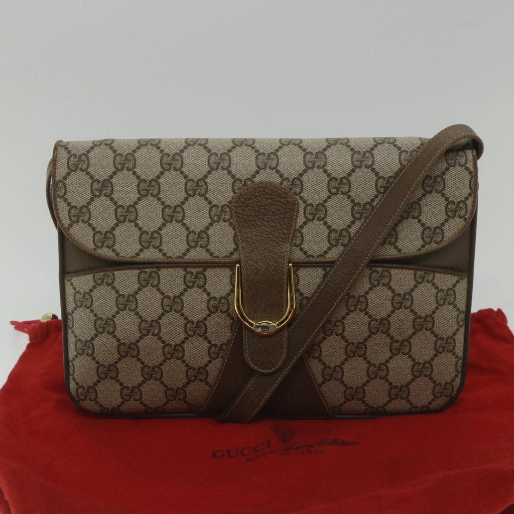 GUCCI GG Supreme Shoulder Bag PVC Leather Beige ep2315