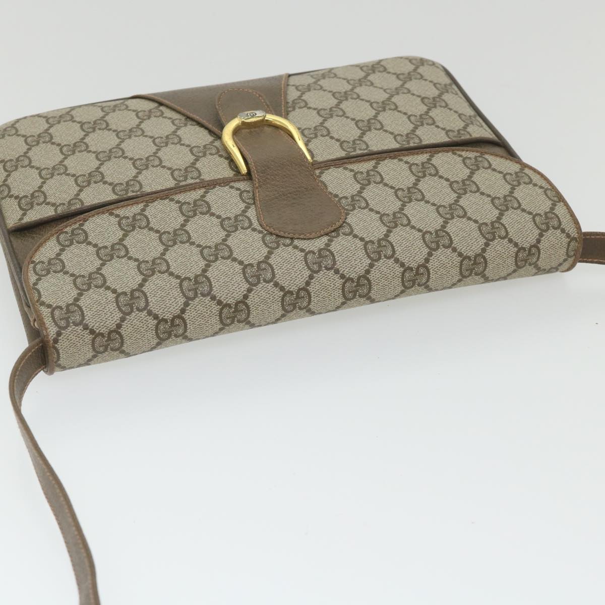 GUCCI GG Supreme Shoulder Bag PVC Leather Beige ep2315