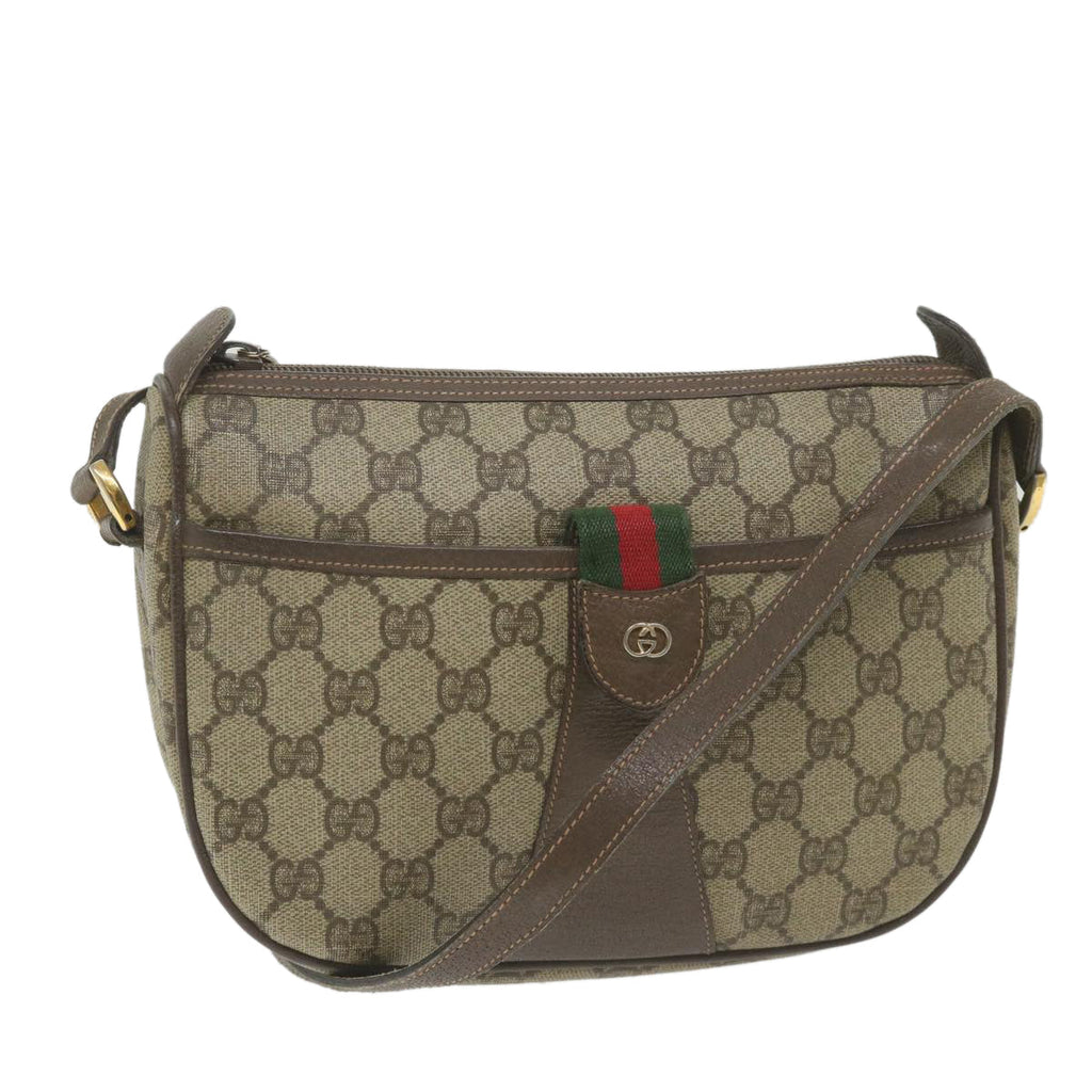 GUCCI GG Supreme Web Sherry Line Shoulder Bag Beige Red 001 123 ep2320