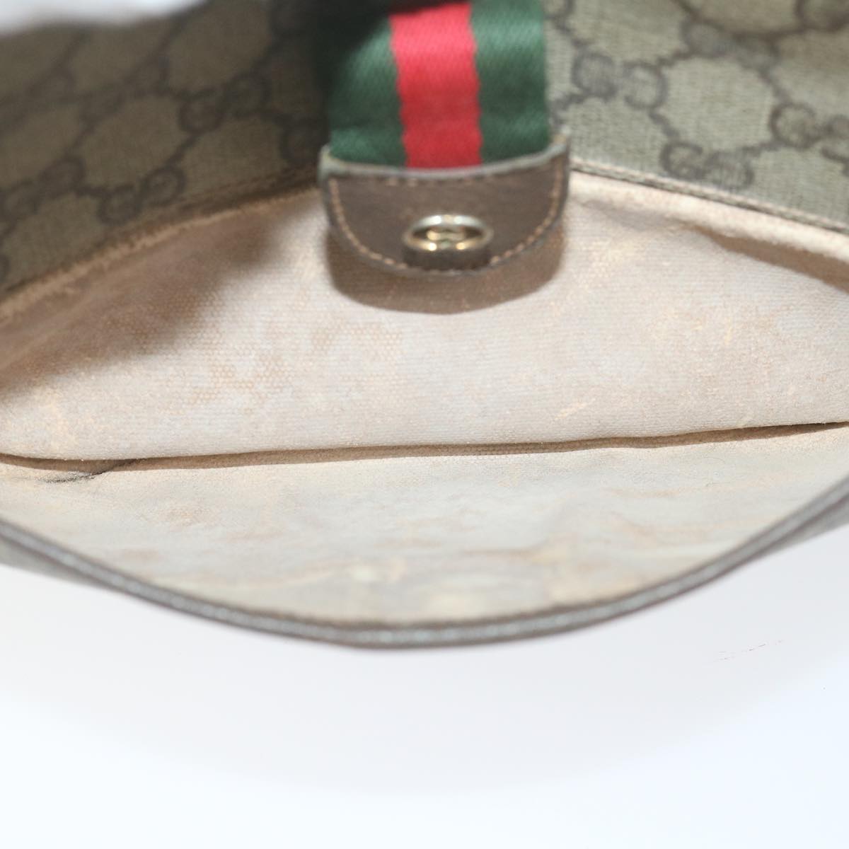 GUCCI GG Supreme Web Sherry Line Shoulder Bag Beige Red 001 123 ep2320