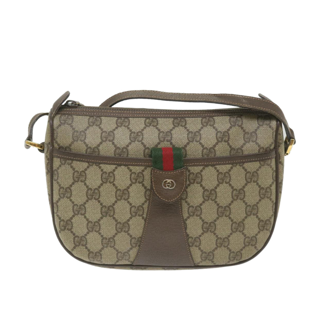 GUCCI GG Supreme Web Sherry Line Shoulder Bag Beige Red 001 123 ep2320