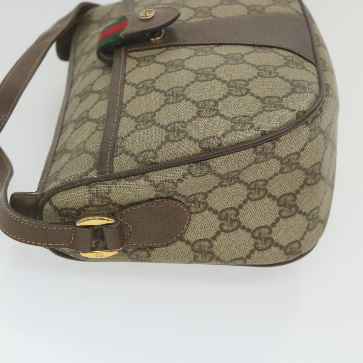 GUCCI GG Supreme Web Sherry Line Shoulder Bag Beige Red 001 123 ep2320