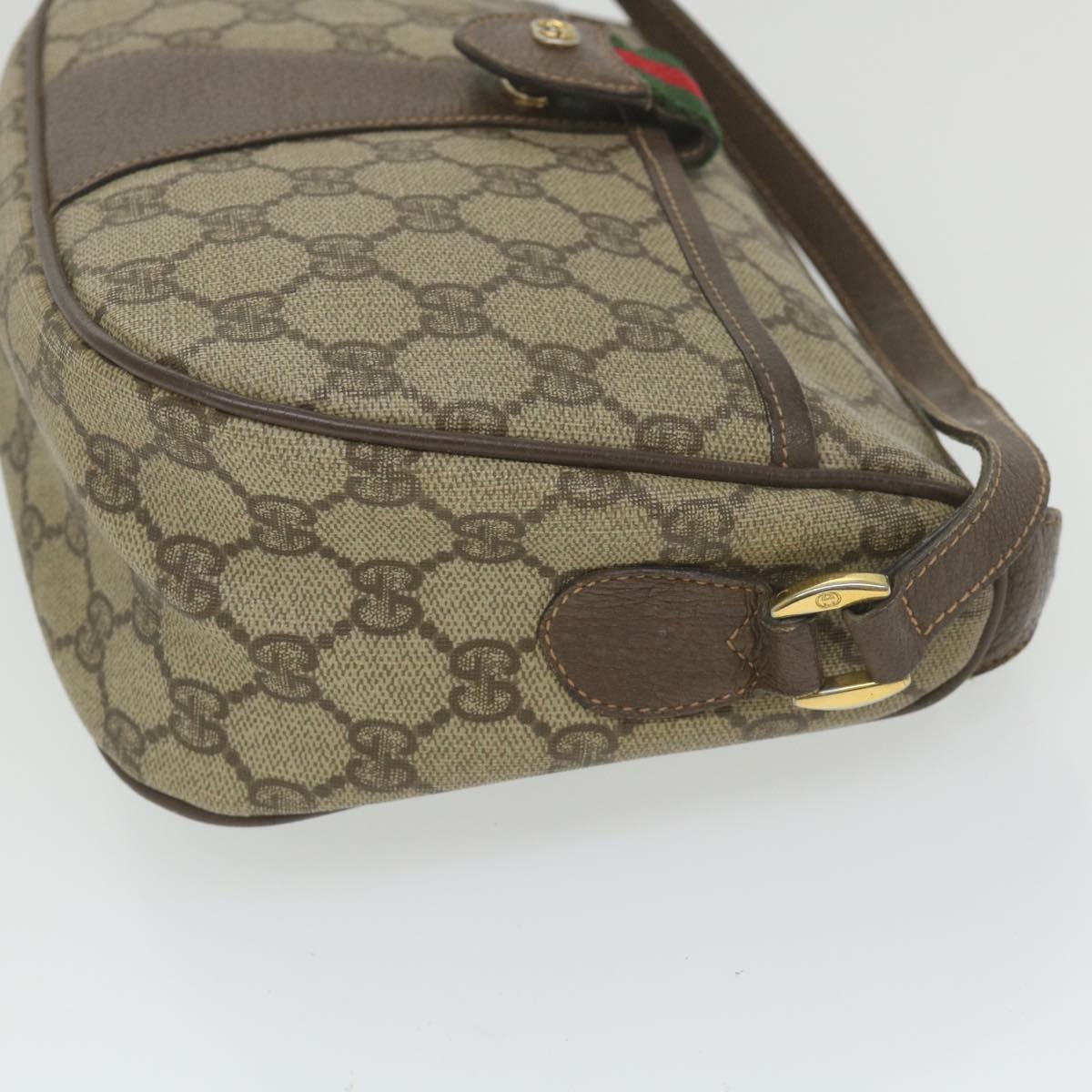 GUCCI GG Supreme Web Sherry Line Shoulder Bag Beige Red 001 123 ep2320