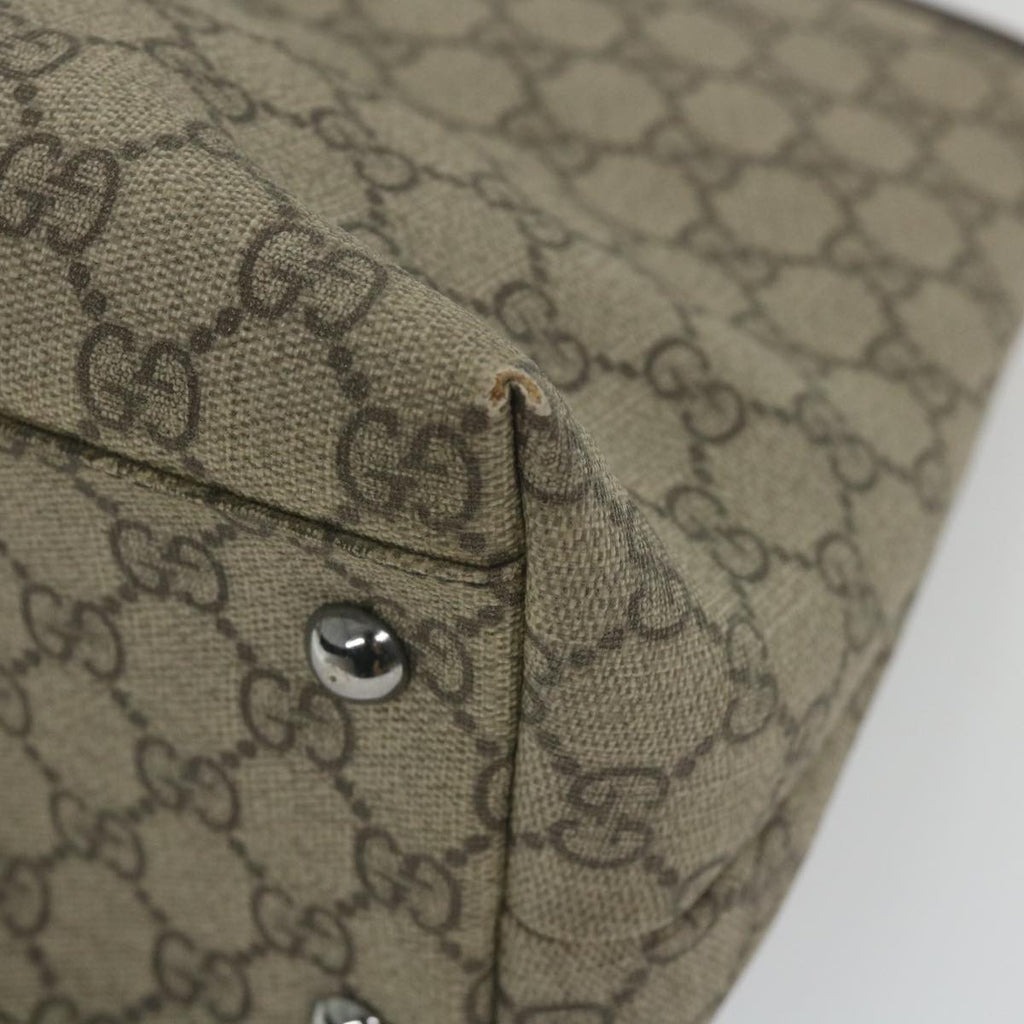 GUCCI GG Supreme Tote Bag PVC Leather Beige 114595 ep2322
