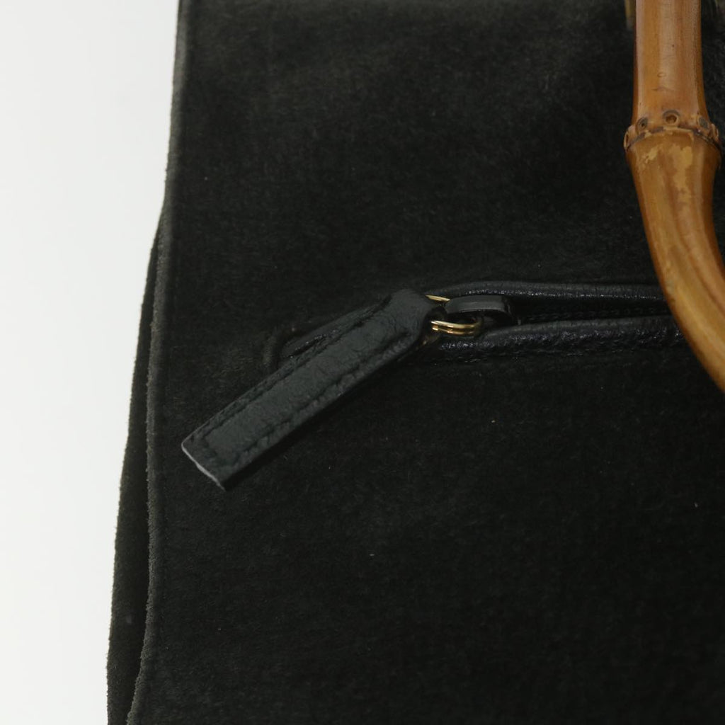 GUCCI Bamboo Tote Bag Suede Black 001 1095 1878 ep2327