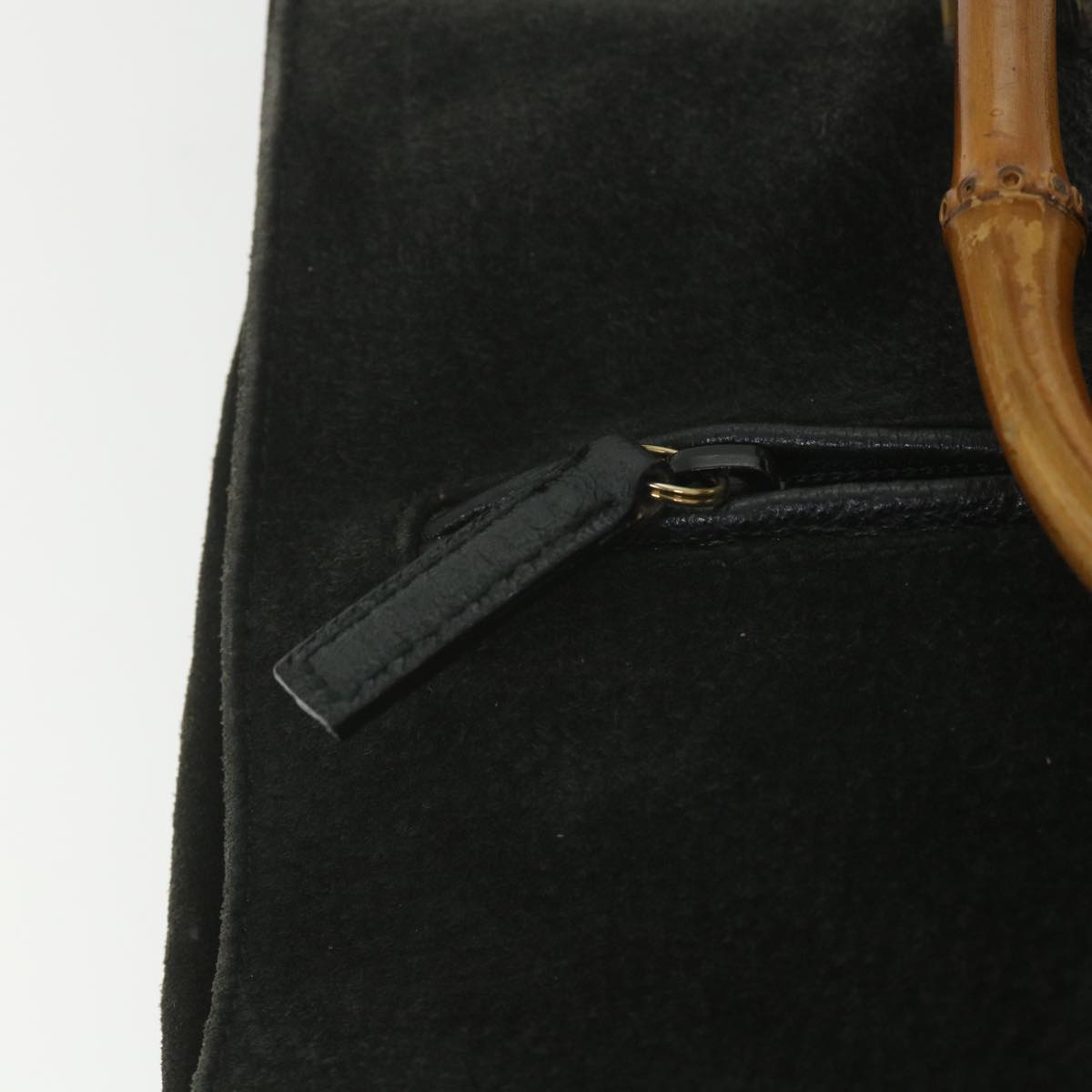 GUCCI Bamboo Tote Bag Suede Black 001 1095 1878 ep2327